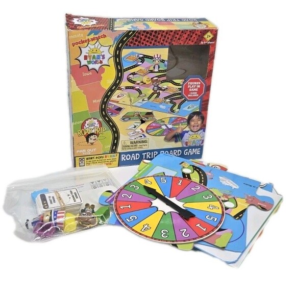 Ryan’s World Road Trip Board Game Race Across The USA To Win! 2 Figures Complete - Picture 1 of 10